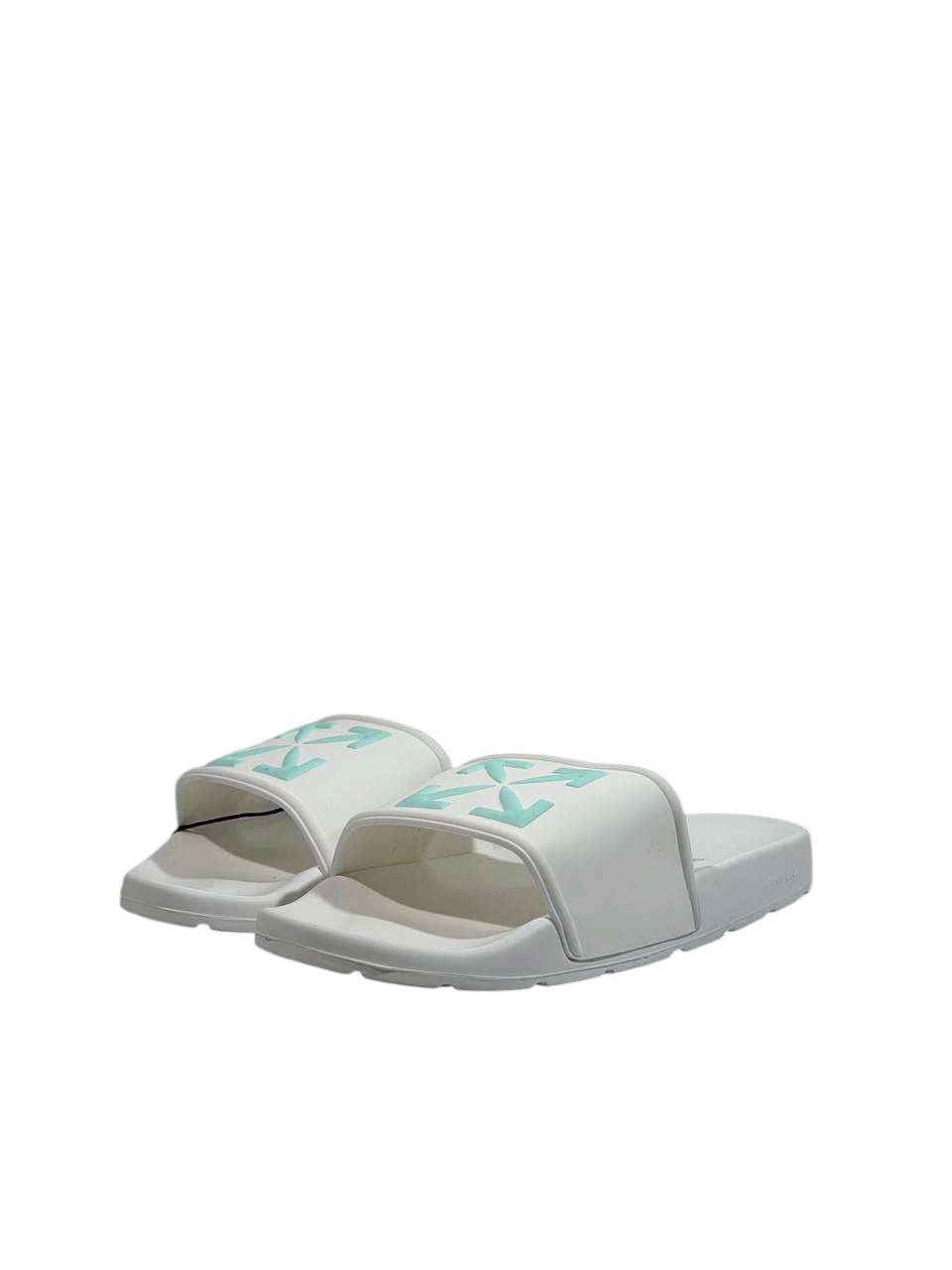 OFF-WHITE Slides – White Mint Arrow Edition 🤍💚