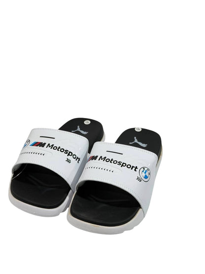 PUMA BMW M Motorsport Slide Sandals – White & Black Edition ⚪⚫🏁