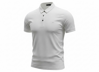 Emporio Armani White Textured Polo Shirt 🤍✨ Premium Signature Fit