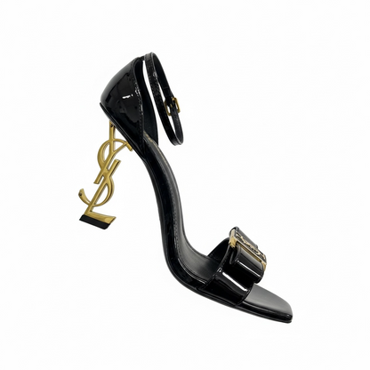 Saint Laurent Opyum Patent Leather Heels with Gold YSL Heel 🖤✨