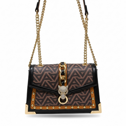 ALDO Leopard Head Chain Shoulder Bag – Brown Monogram 🐆🤎 | Bold Luxe Edge