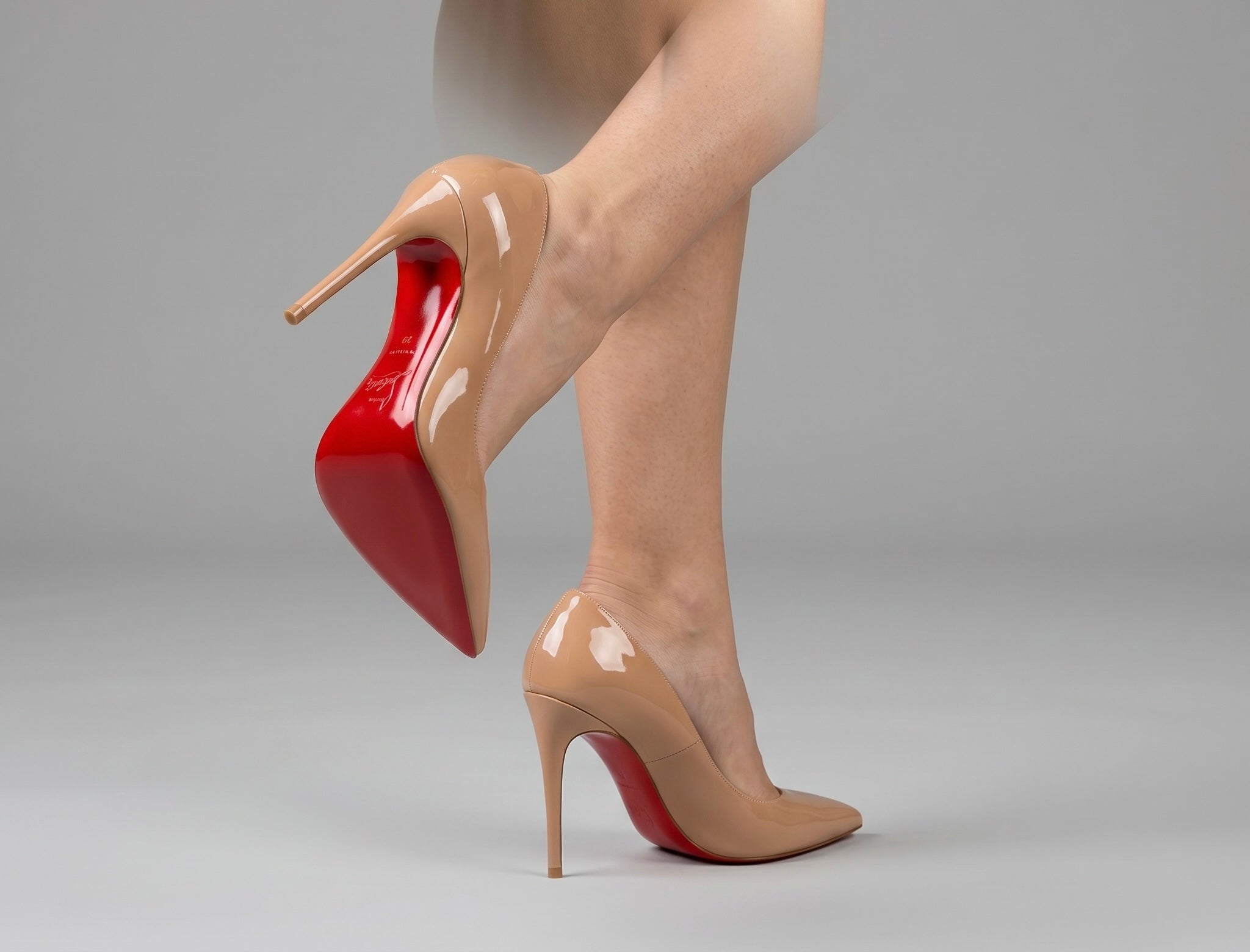 Christian Louboutin Nude Patent Red Bottom Heels 👠✨