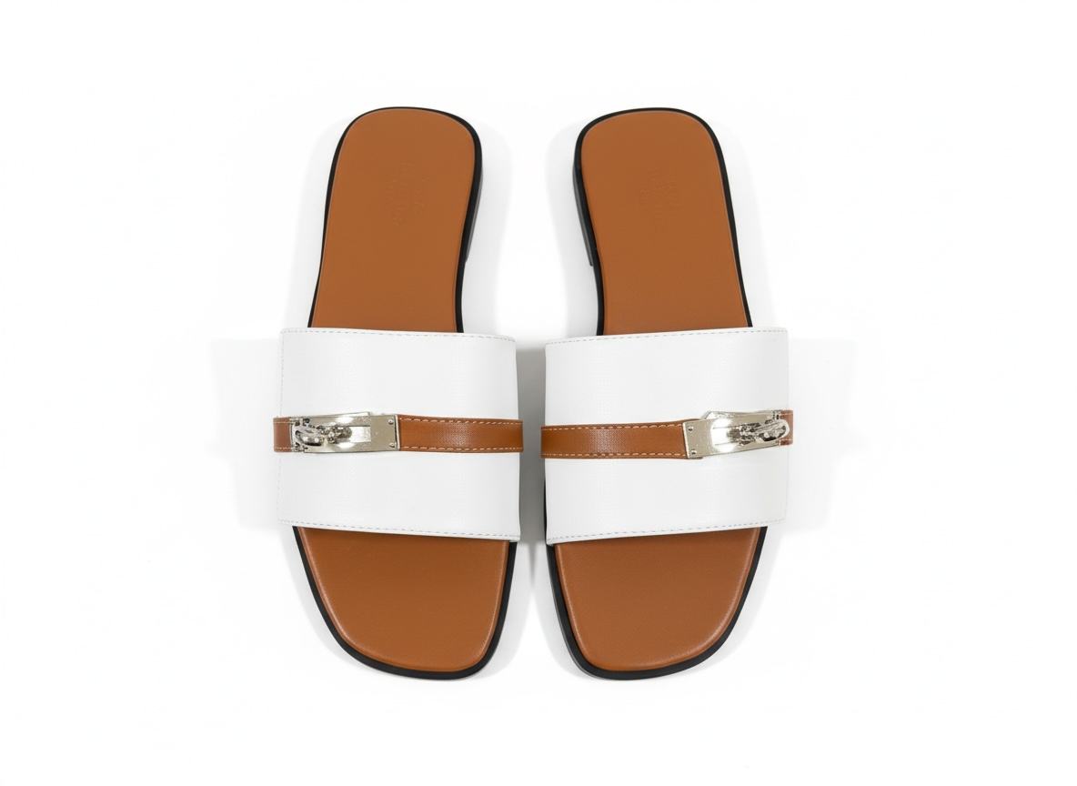 HERMÈS Inspired Oran Lock Sandals 🤍🤎 | Classic Contrast Edition