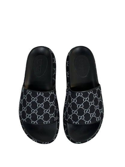 GUCCI GG Canvas Slide Sandals – Black Monogram Edition 🖤🌀
