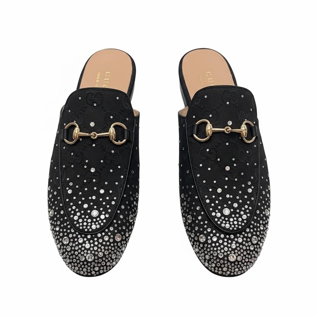 GUCCI Crystal Horsebit Mules 🖤✨ | Glam Statement Luxury