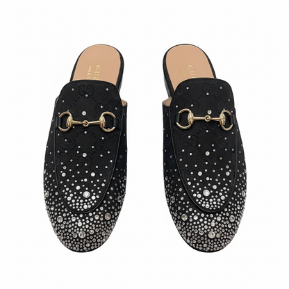 GUCCI Crystal Horsebit Mules 🖤✨ | Glam Statement Luxury