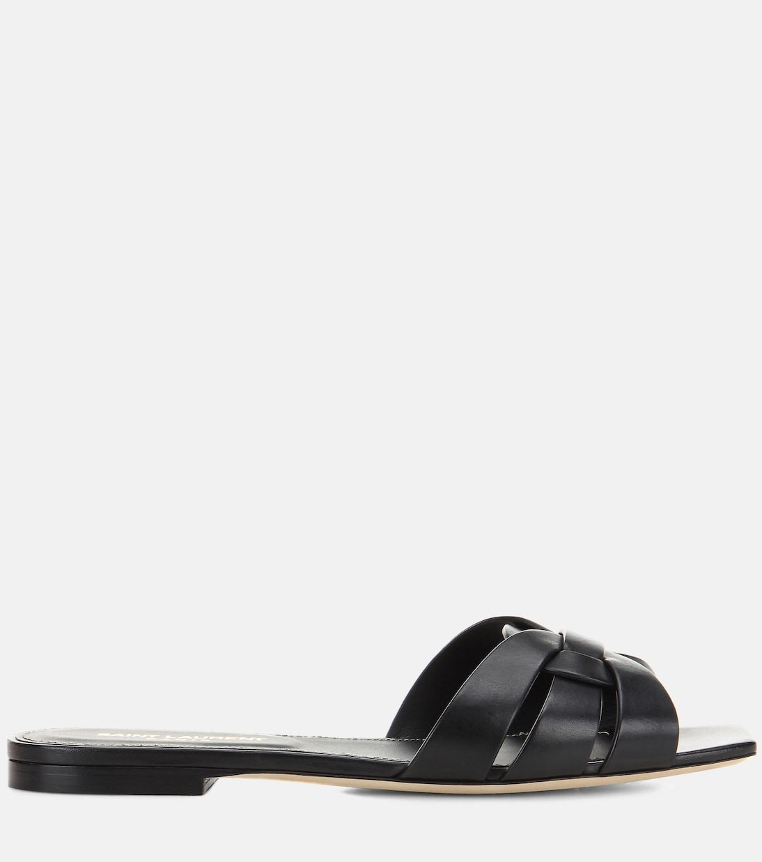 SAINT LAURENT Interlaced Leather Slides 🖤✨ | Minimal Luxury Essential