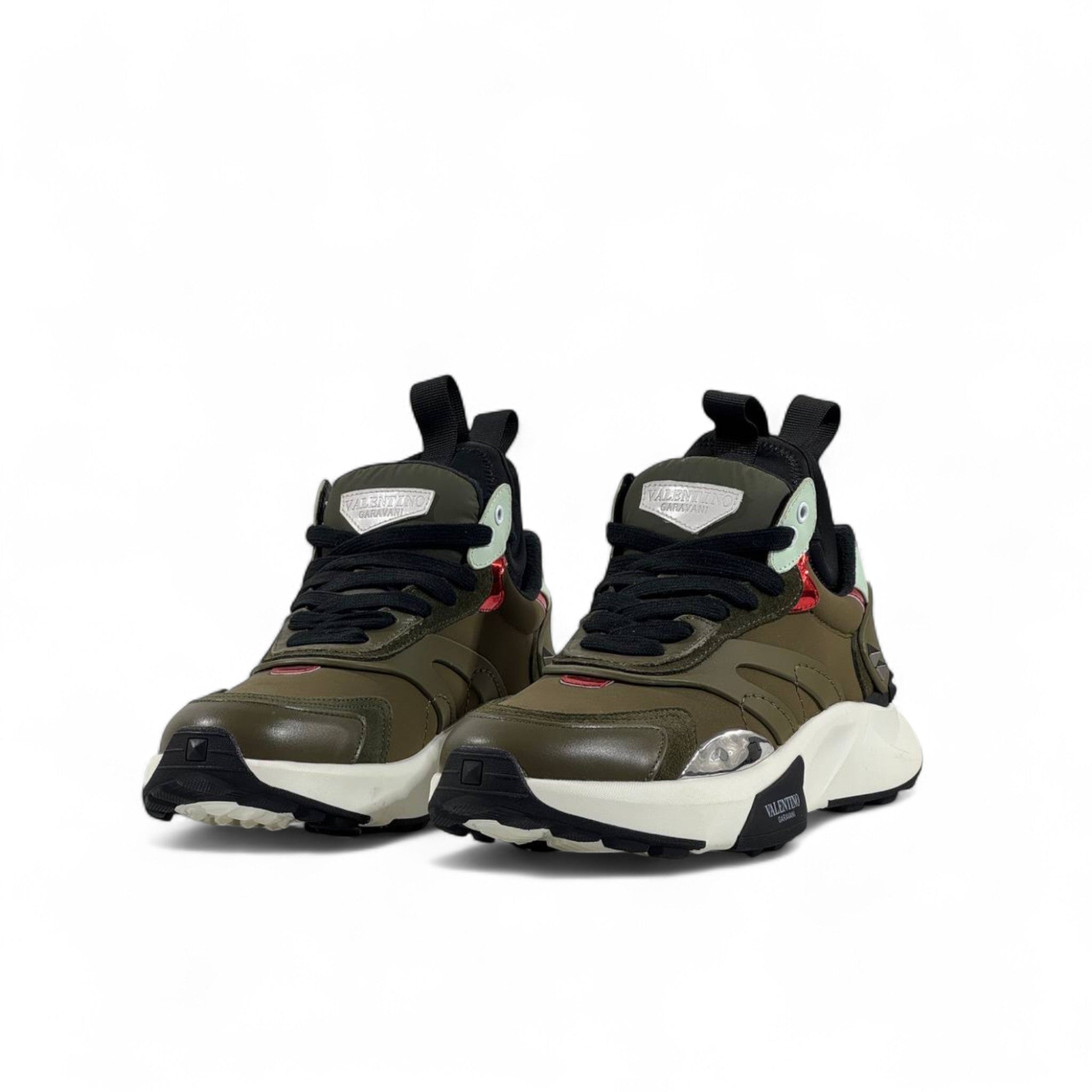 Valentino Garavani Bounce Sneakers – Olive Green Luxe ⚡💚