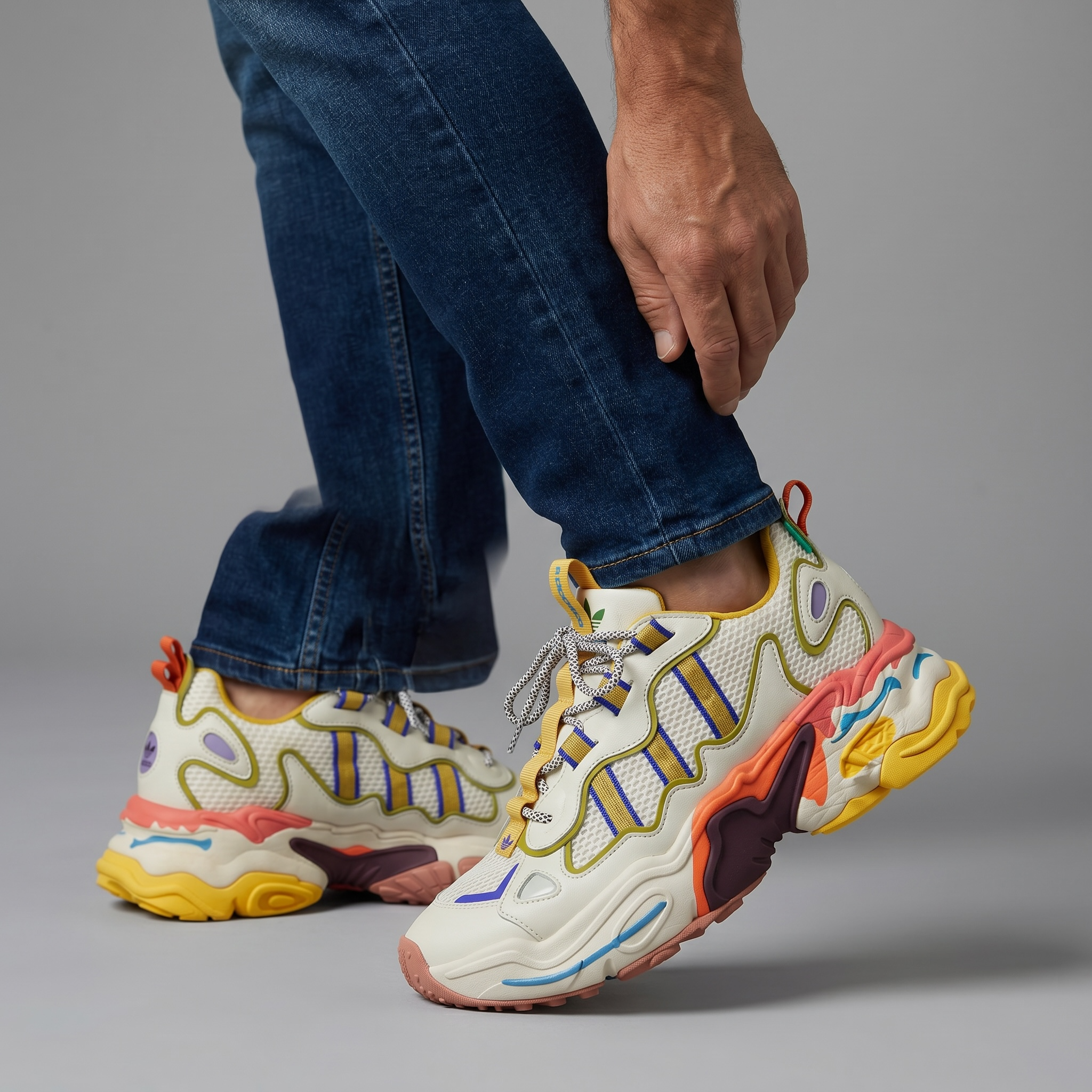 Adidas Ozweego Multicolor Chunky Sneakers 🌈🔥 | Bold Streetwear Statement