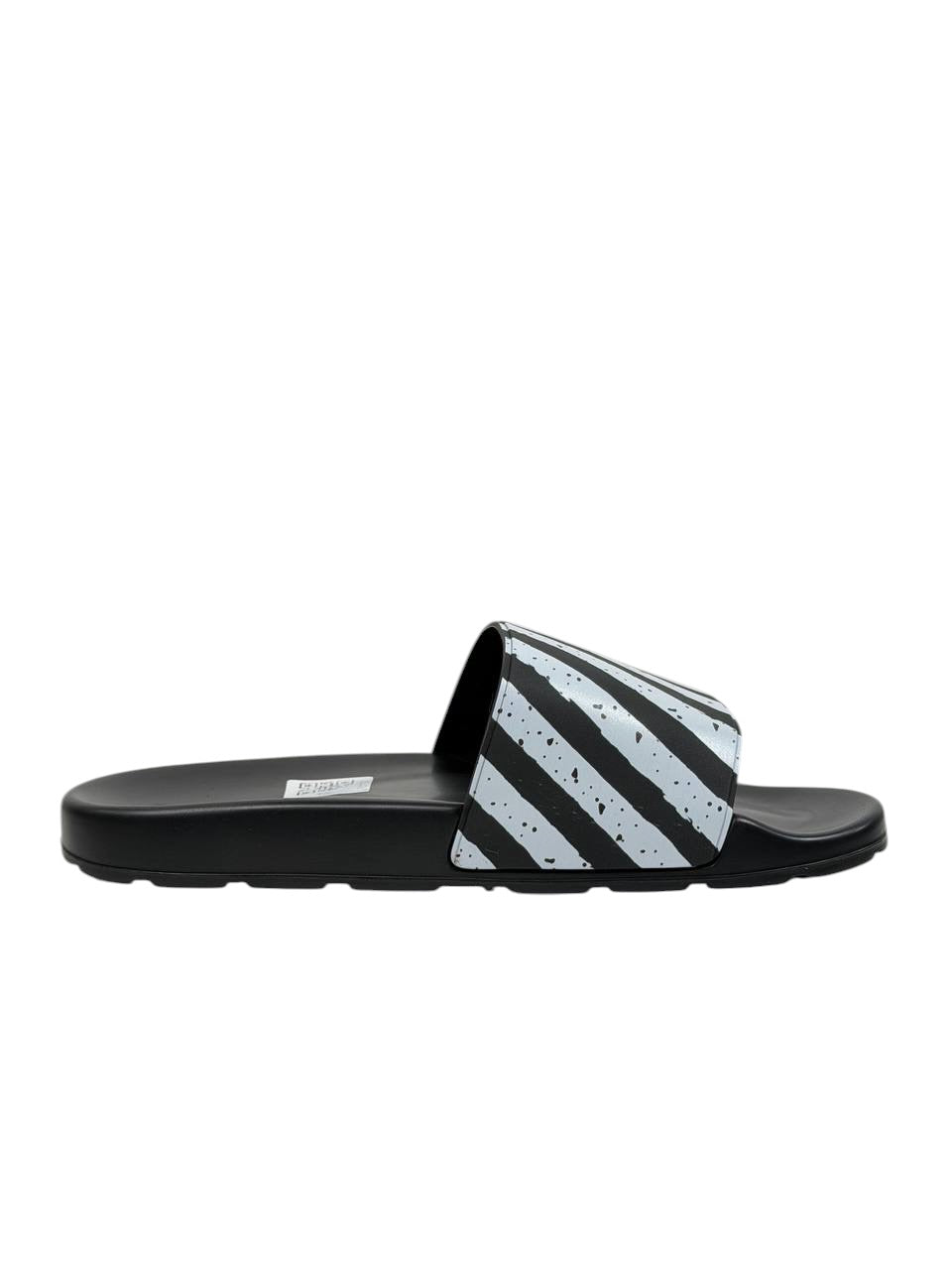 OFF-WHITE Industrial Stripe Slides – Black/White Edition ⚫⚪🔥