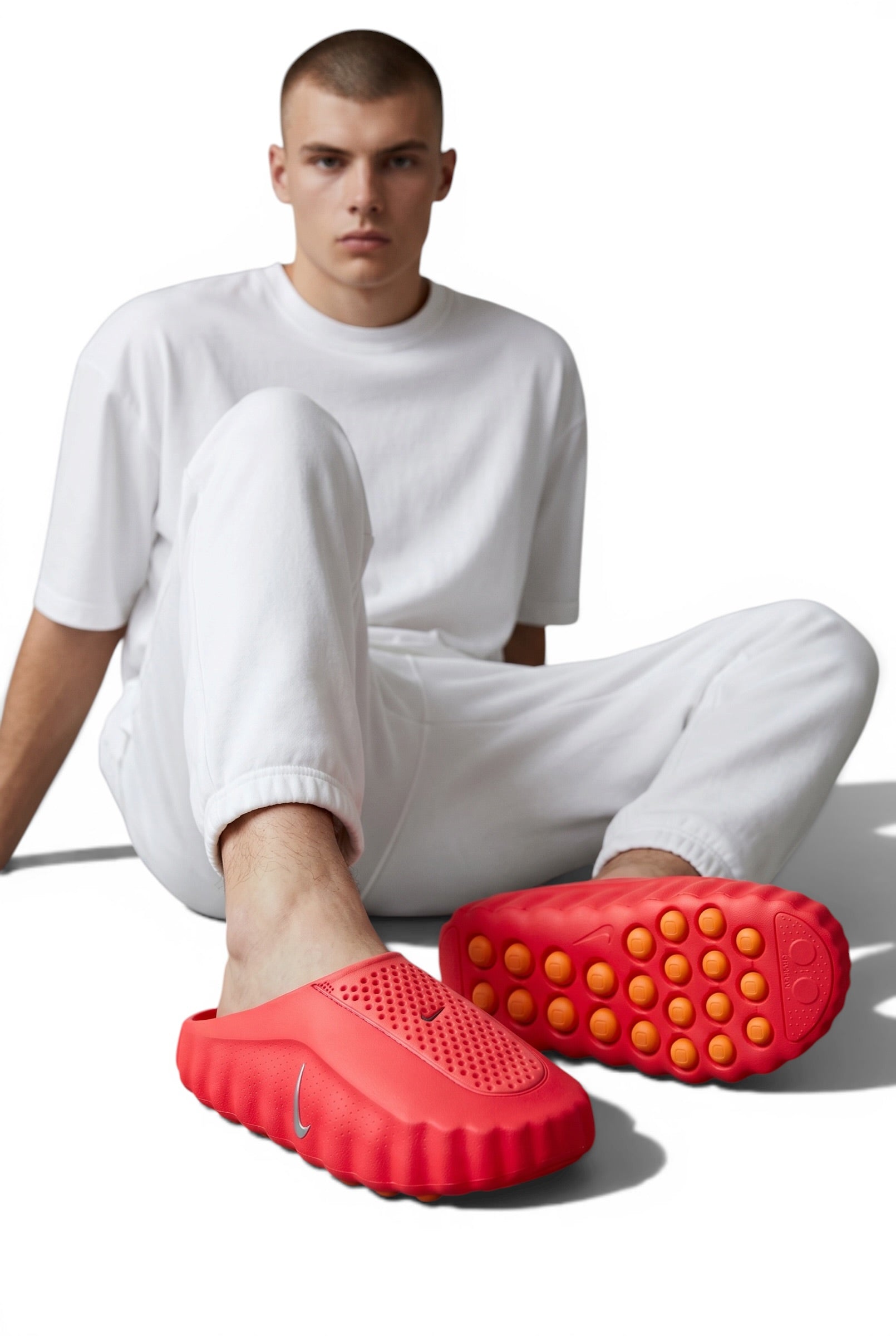 Nike Mind 001 Slides – Bold Red Futuristic Comfort Sandals 🔴⚡ | Lightweight Slip-On Streetwear Slides