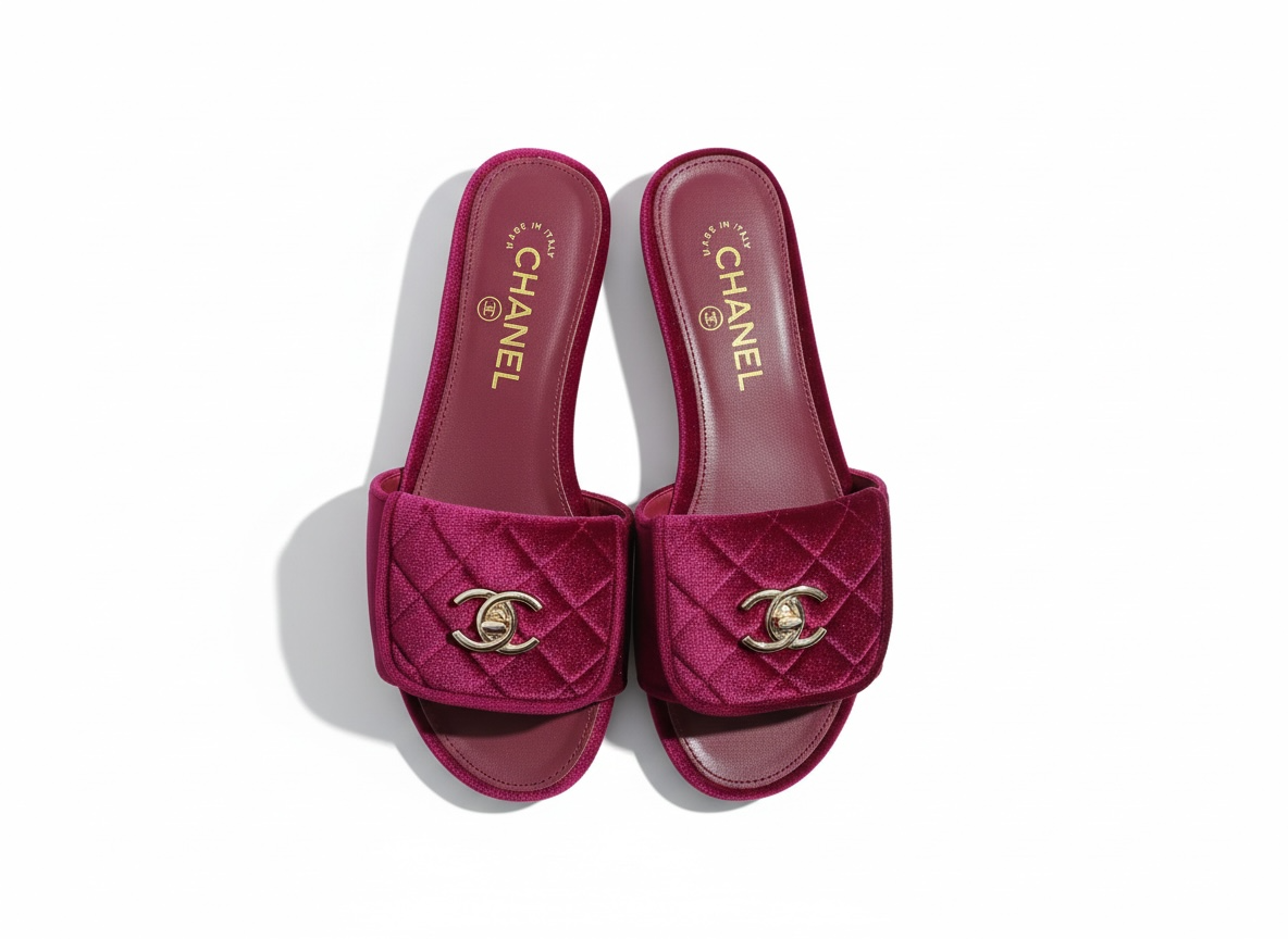 CHANEL Quilted Velvet Slides – Burgundy ❤️✨ | Luxe Comfort Icon