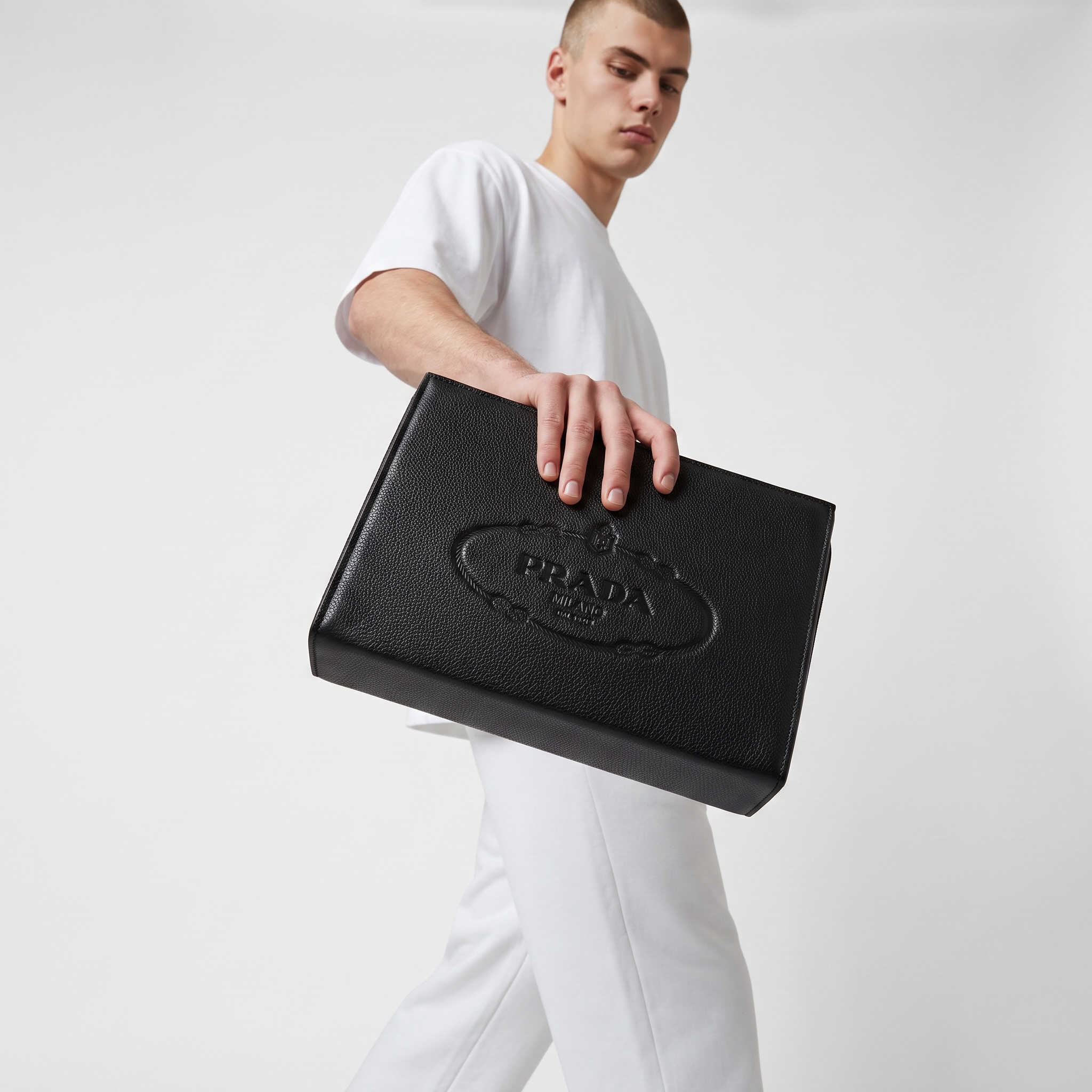 Prada Black Saffiano Leather Clutch 🖤 | Luxury Designer Pouch