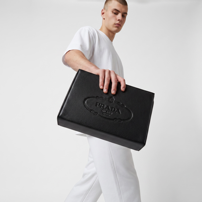 Prada Black Saffiano Leather Clutch 🖤 | Luxury Designer Pouch