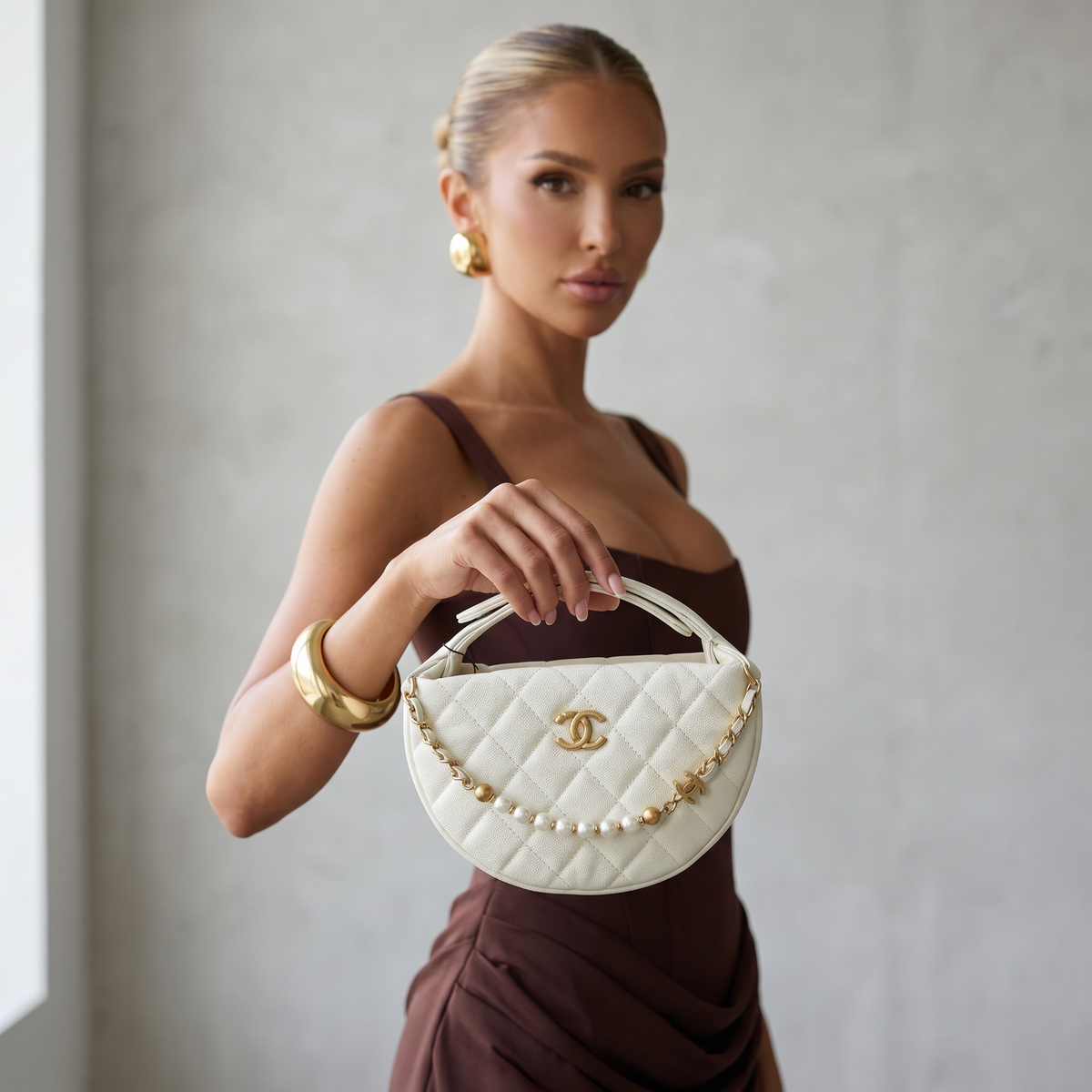 🤍 Chanel White Pearl Chain Bag 👜✨ | Timeless Luxury