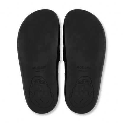 Alexander McQueen Woven Buckle Mule Loafers – Black