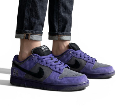 Nike Dunk Low Purple & Grey Sneakers 👟💜🔥 Streetwear Skate Style Shoes – Women & Men Fashion Trainers ✨