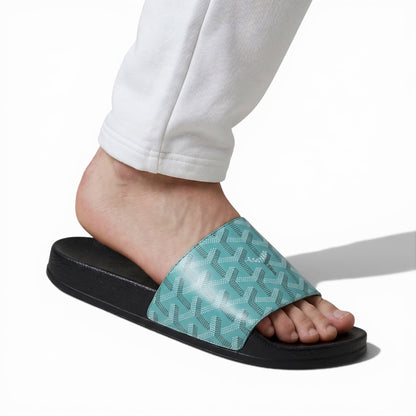 🟢✨ Goyard Pattern Slides – Mint Green Luxury Edition 💎🩴
