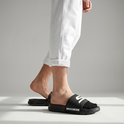 🖤⚡ Skechers Slides – Black Comfort Edition 🩴🔥