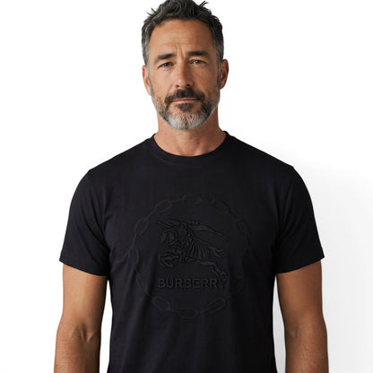 Burberry Black Embossed Logo T-Shirt 🖤✨ Ultra Minimal Edition