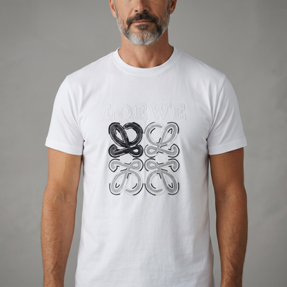 Loewe White Anagram T-Shirt 🤍✨ Contrast Logo Edition