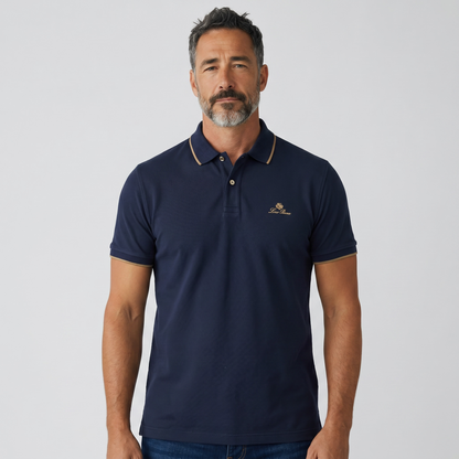 Loro Piana Navy Classic Polo Shirt 🔵✨ Textured Luxury Fit
