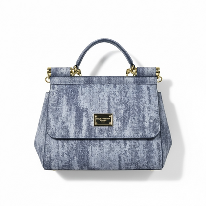 Dolce & Gabbana Denim-Texture Top Handle Bag 💙✨