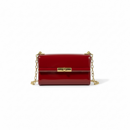 Dolce & Gabbana Red Patent Leather Chain Bag ❤️ | Italian Glamour & Golden Elegance