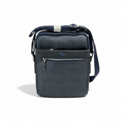 🐊 Lacoste Navy Check Crossbody Bag – Sporty Chic Meets Everyday Luxury