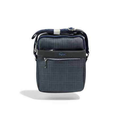 🐊 Lacoste Navy Check Crossbody Bag – Sporty Chic Meets Everyday Luxury