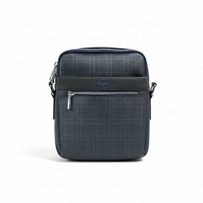 🐊 Lacoste Navy Check Crossbody Bag – Sporty Chic Meets Everyday Luxury