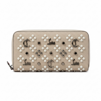 Christian Louboutin White Studded Wallet – Chic Luxury with Signature Edge