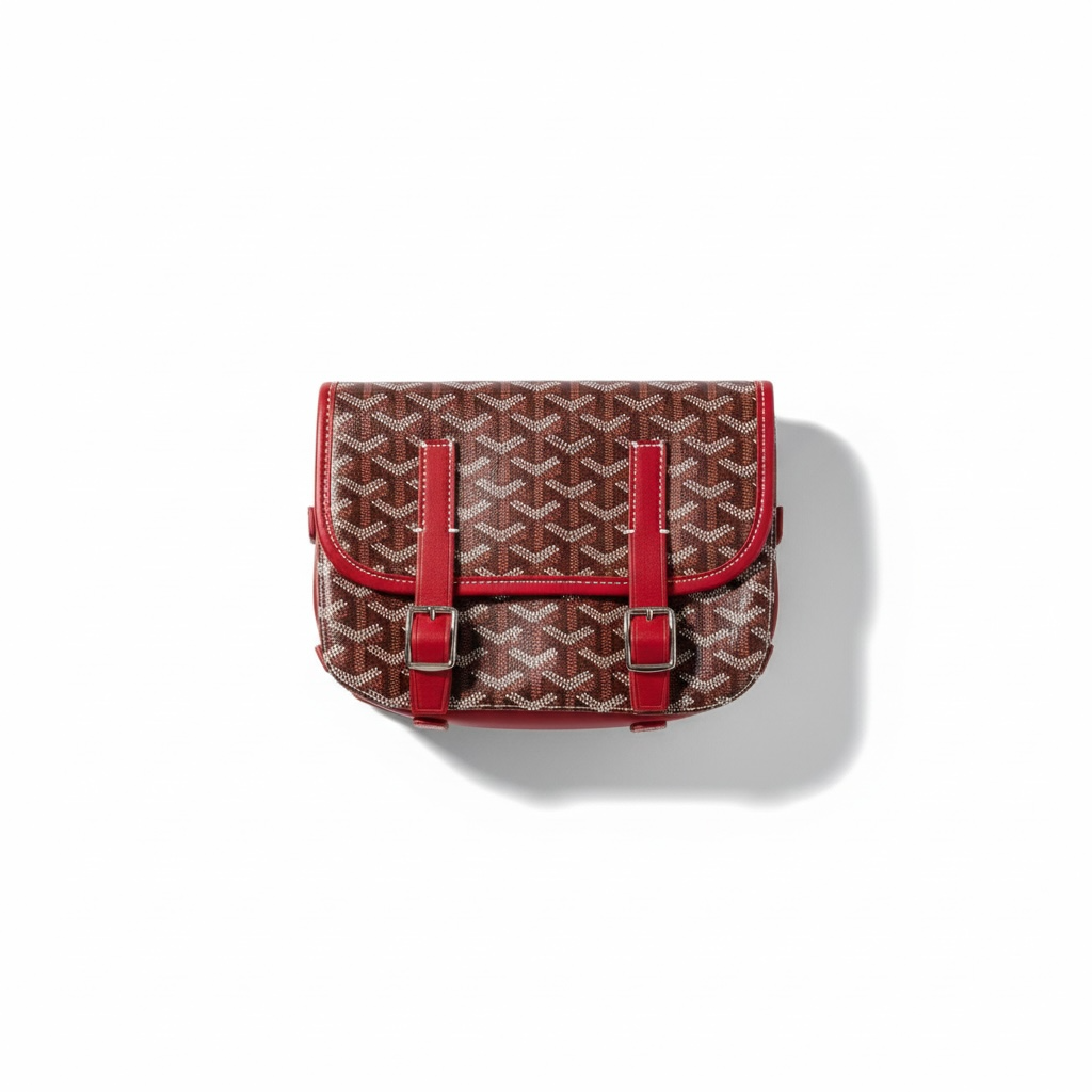 Goyard Red Buckle Flap Bag – Timeless Elegance in Burgundy