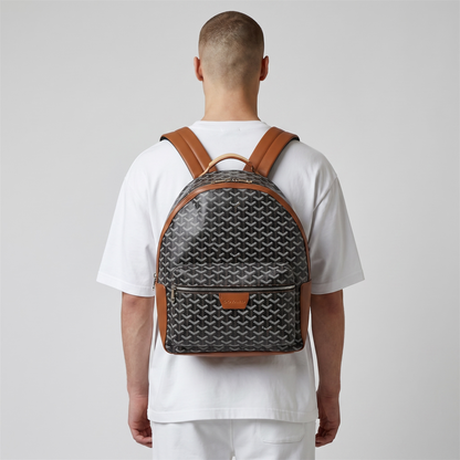 Goyard Black Monogram Backpack with Brown Trim 🎒🖤🤎 | Refined Luxury Essential ✨🔥