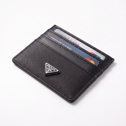 Prada Saffiano Leather Card Holder — Black