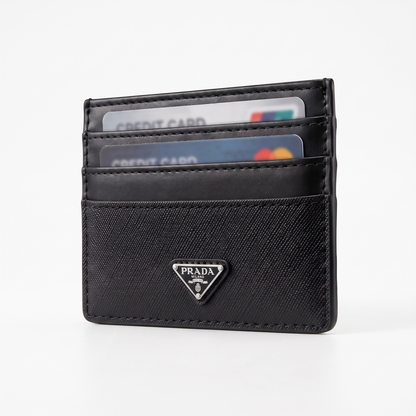 Prada Saffiano Leather Card Holder — Black