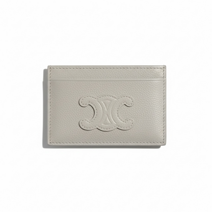 🤍 Celine Triomphe Grey Leather Card Holder – Effortless Parisian Grace