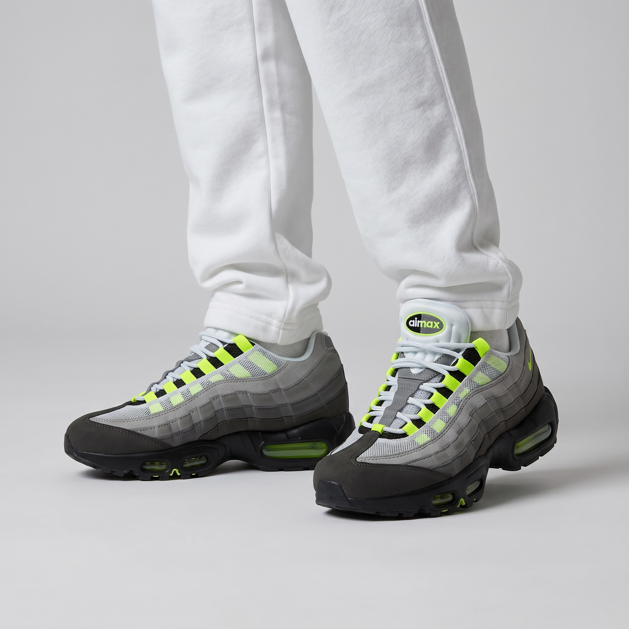 NIKE Air Max 95 Neon Grey Volt Sneakers ⚡👟 | Street Icon Comfort & Bold Style