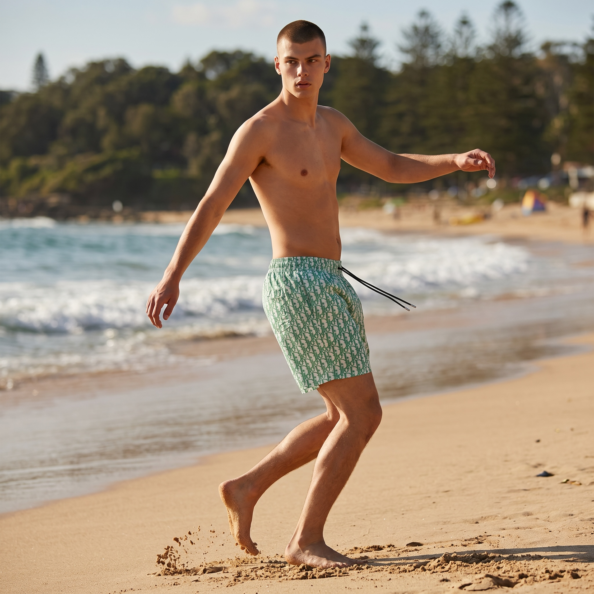Dior Monogram Swim Shorts – Mint Green Edition 🌴