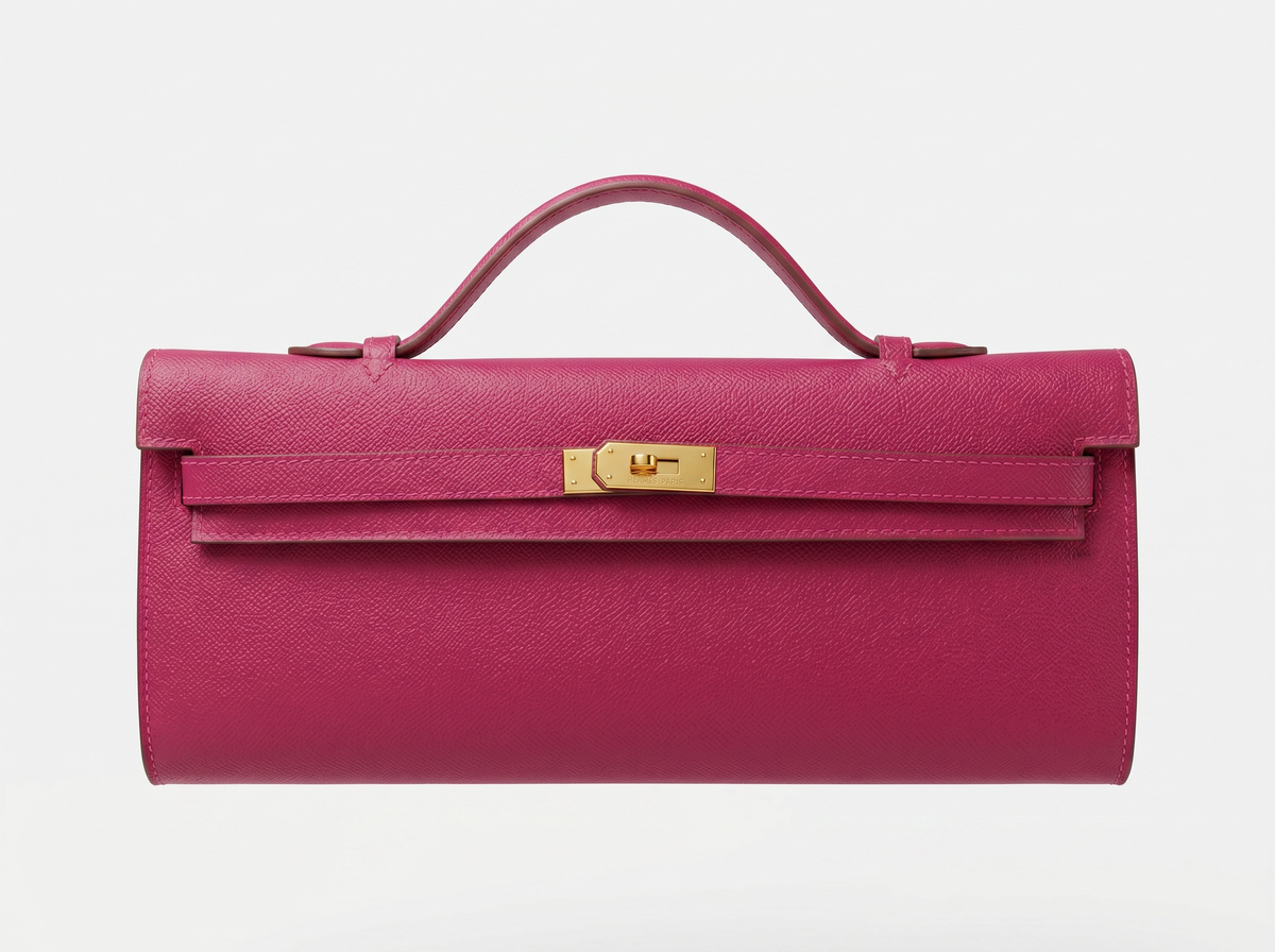 💗 Hermès Pink Leather Kelly Style Clutch