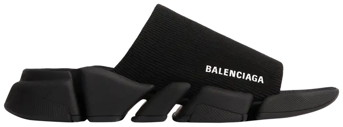 Balenciaga Black Tech Slides – Sleek Minimalist Comfort