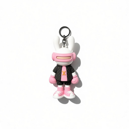 ICONIC LOUIS VUITTON CHARACTER KEYCHAIN – PINK EDITION LUXURY CHARM ✨🐰🎀