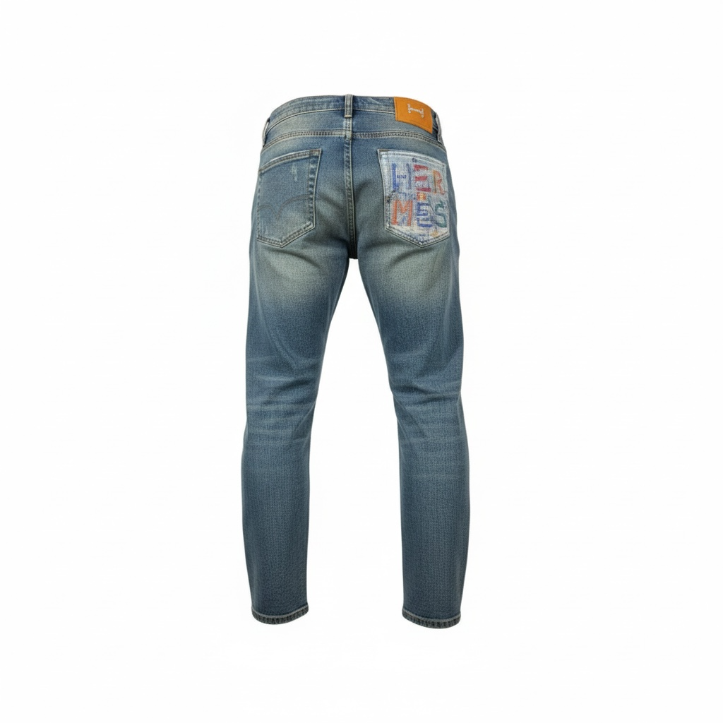 HERMÈS Embroidered Denim Jeans – Classic Craft, Playful Luxury