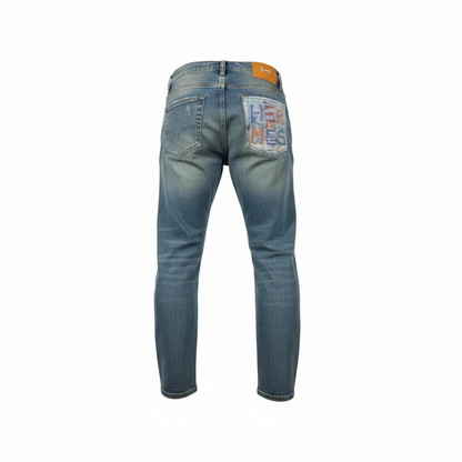 HERMÈS Embroidered Denim Jeans – Classic Craft, Playful Luxury
