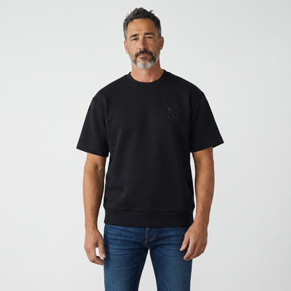 Louis Vuitton Tonal LV Embossed Logo Tee – Black Minimalist Edition
