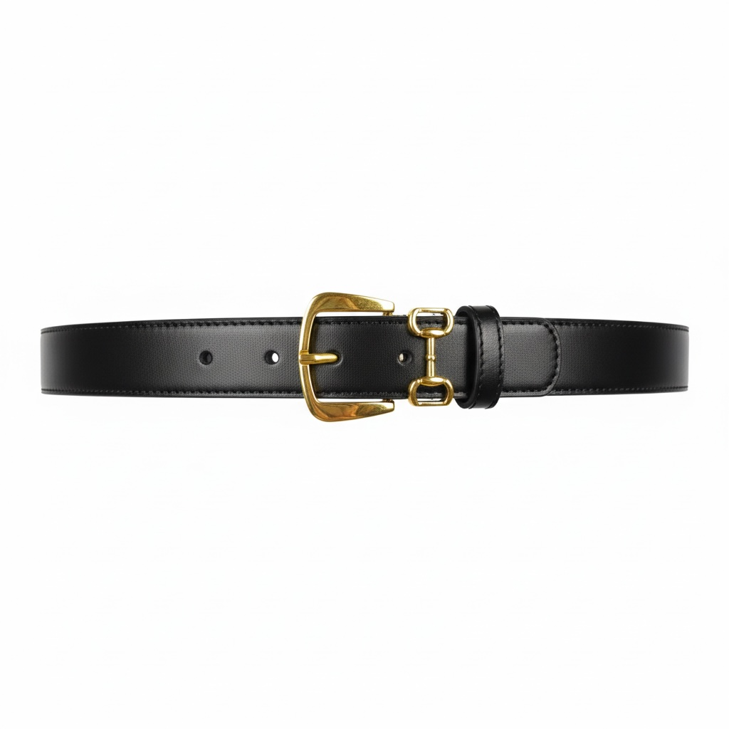 Gucci Horsebit Leather Belt – Black with Gold Hardware 🖤✨