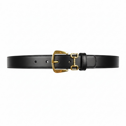Gucci Horsebit Leather Belt – Black with Gold Hardware 🖤✨