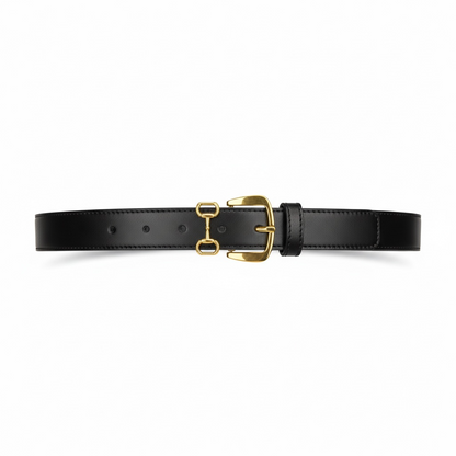 Gucci Horsebit Leather Belt – Black with Gold Hardware 🖤✨