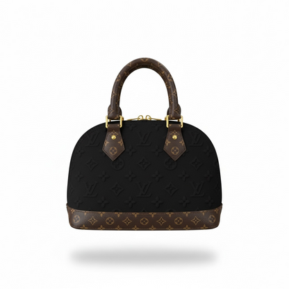 👜✨ Louis Vuitton Alma BB – Black Embossed Monogram Bag ✨🖤