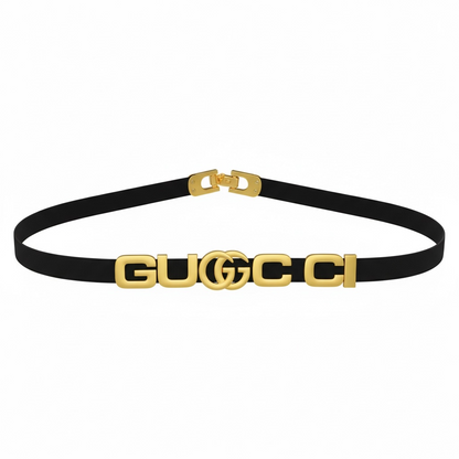 ✨🖤 Gucci Elastic Belt with Gold Logo 🖤✨